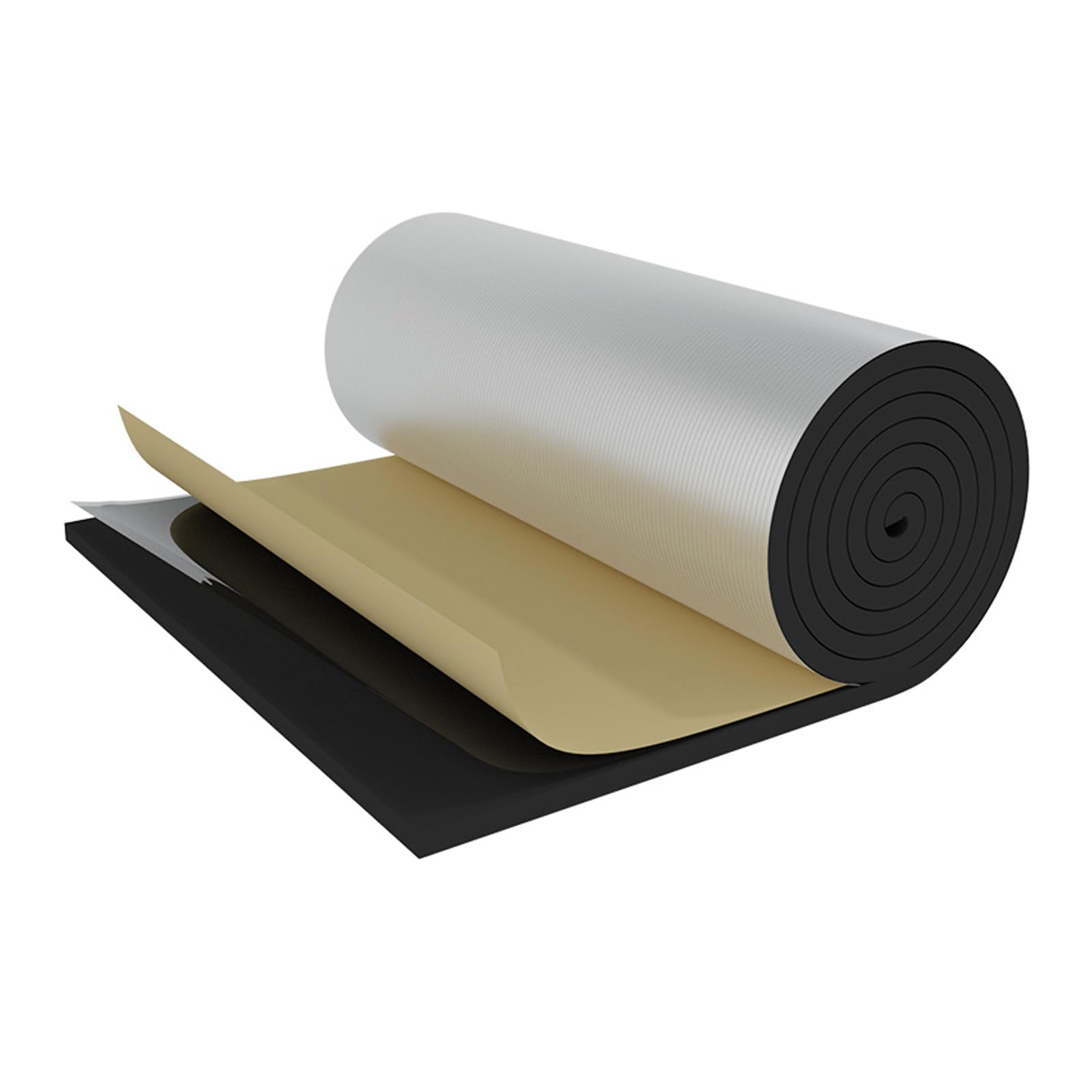 Kufu01 10Mm Thick Self Adhesive Aluminium Foil Insulation,5-50Mm Thick,Thermal Soundproof Cotton Layer,Heat Reflector & Radiant Barrier,Fireproof Insulation Roll,Damp Proof Membrane,1-10M (1X2m/3.3X6.6ft,)