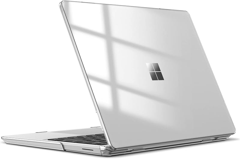 Fintie Case for 12.4 inch Microsoft Surface Laptop Go 3/2/1 2023/2022/2020 | Model: 2013 1943, Snap On Hard Shell Cover, Crystal Clear