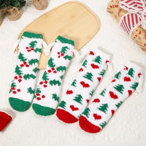 Magnetic Christmas Hand Socks - 2 pair, Cozy Fluffy Matching Couple Socks for Winter3