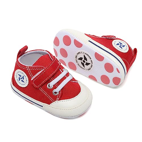 BEIDI Baby Girl Boy Shoes 0-18 Months,Infant Unique Essentials Gifts,Unisex Newborn Doll Slip-on Soft Sole High-top Frist Walking Sneakers