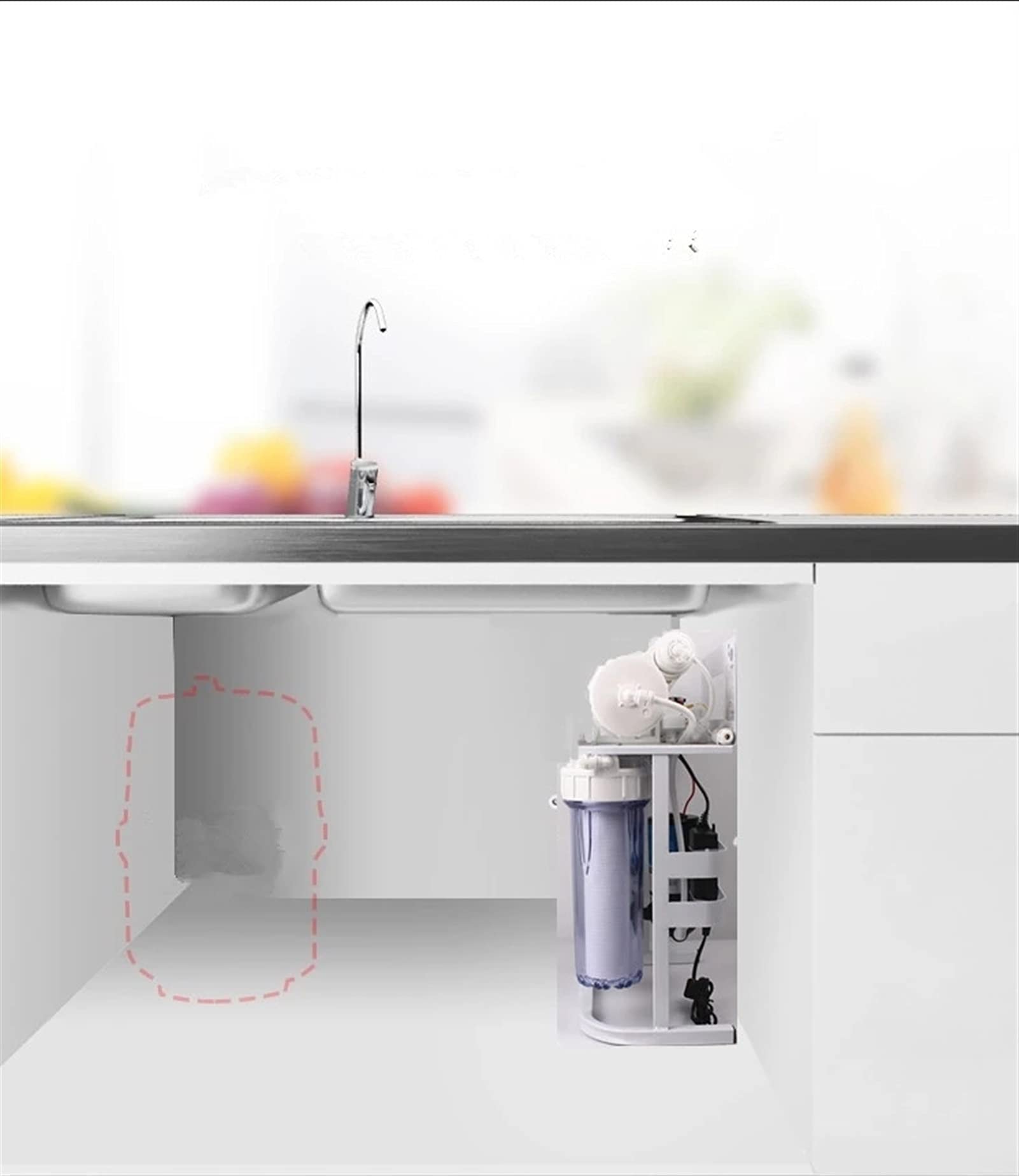 600 GPD Level 5 Filterung RO-Umkehrosmose-System Filtersystem Aquarium Filtersystem Smart Auto Küche Wasserreiniger
