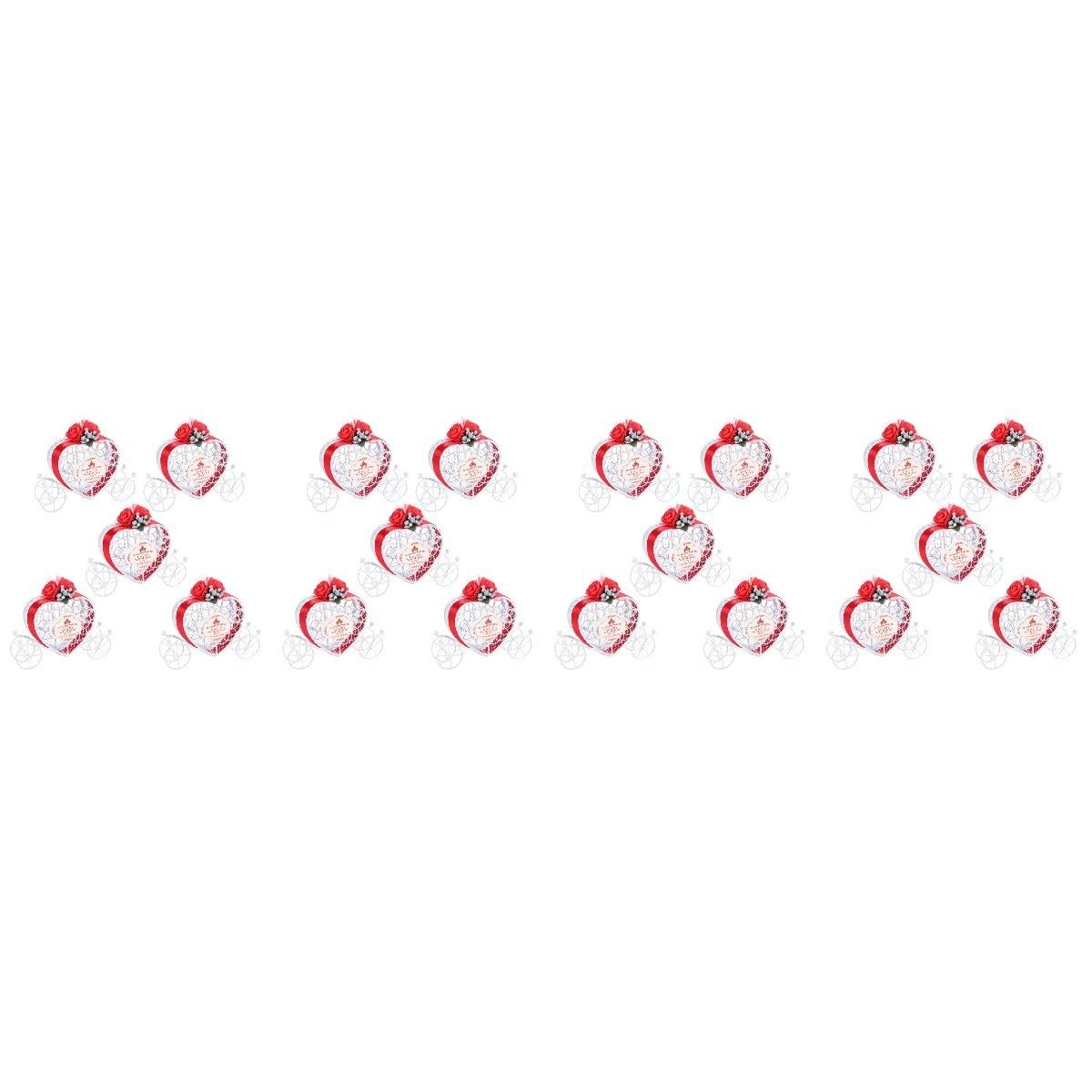 SEWACC 20 Piezas Cajas De Cajas Claras De Dulces Favores De Fiesta De Palomitas De Maíz De Dulces En Forma De Corazón Pequeño Contenedor De Dulces Rojo