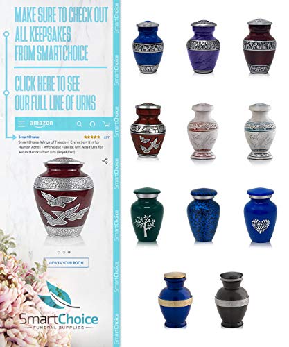 SmartChoice Urn Keepsake for Ashes Cremation Urn Keepsake for Human Ashes - Affordable Funeral Keepsake Urn for Ashes Handcrafted Urn
