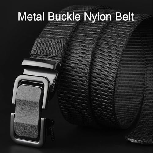 Men Belt With Metal Buckle Tactical Ratchet Belts Work Nylon Belt Military Belt Canvas Breathable No Hole Waist Belt2