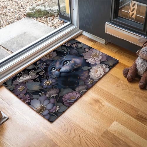 Tapis absorbant chat lavable et antidérapant 45X75cm rose et vert - 4