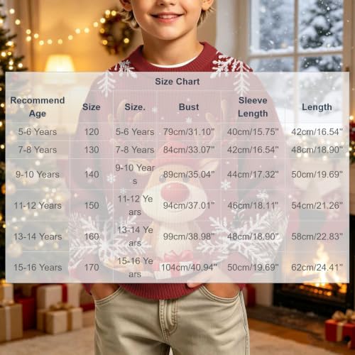 Rkwins Boys Merry Christmas Sweaters Cute Winter Crewneck Knit Pullover - image 2