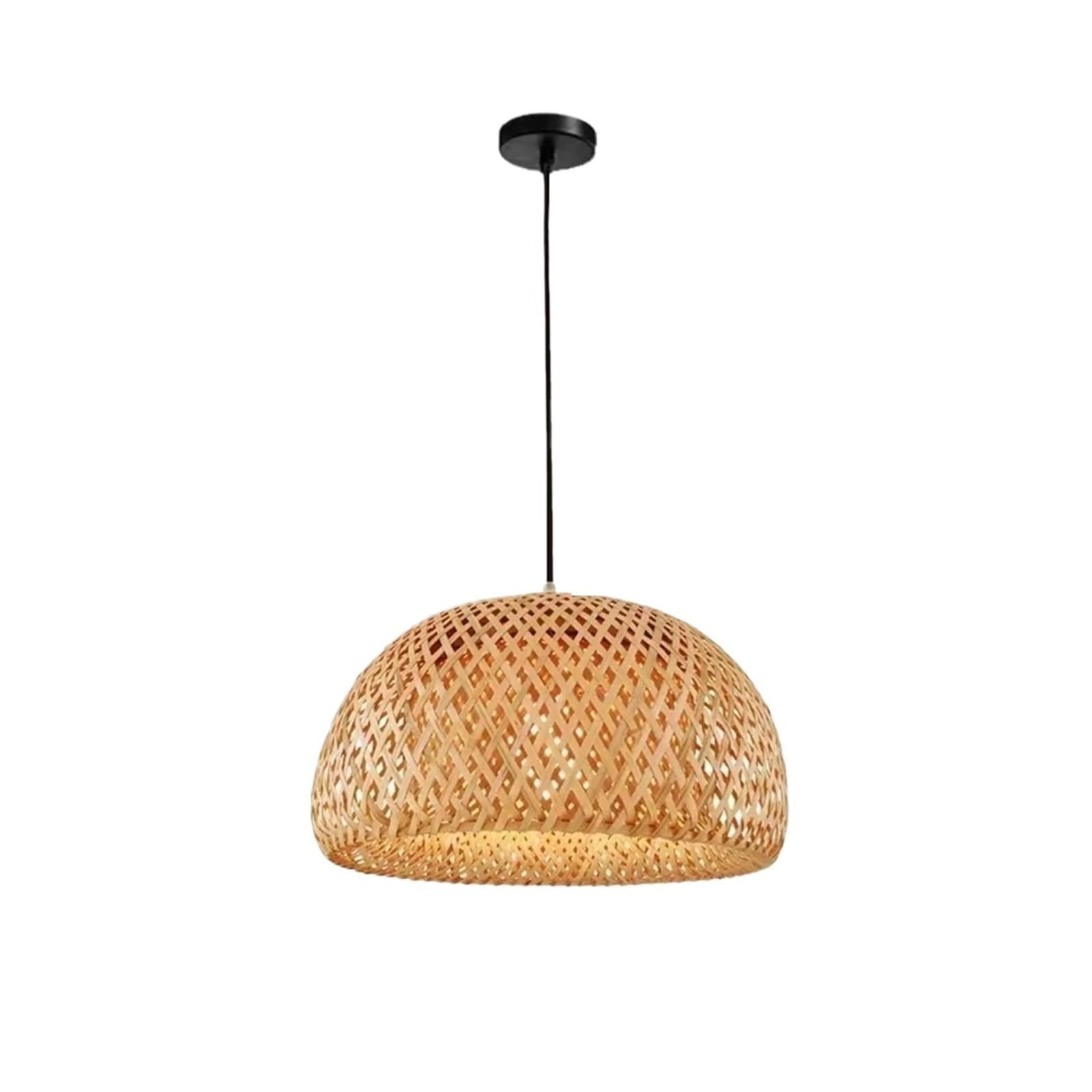 Akdjgfp Dia 26Cm Rattan Lampshade Rattan Pendant Light Kitchen Suspension Home Hanging Lampshade(Dia 26Cm)