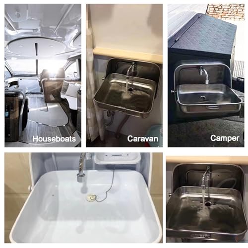 Lavabo à main en acier inoxydable avec robinet plié pour camping-car - 8
