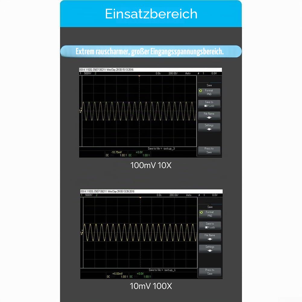 SPORTARC T100 1X/10X/100X Oszilloskop-Differentialsonde, 10 m Bandbreite zur Verstärkung schwacher Signale, unterstützt Differential und einseitiger Eingang, 059V78U3QEWLIQ5S2UEBT3V67WQ0S0