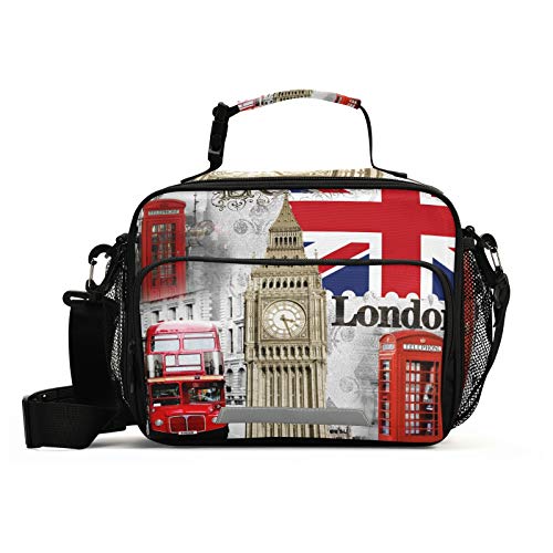 Naanle London Big Ben Lunch Bag with Shoulder Strap