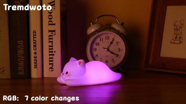 Katze Nachtlicht Mit 7 Farben - Süße Kinderlampe Mit Timer Fürs Kinderzimmer