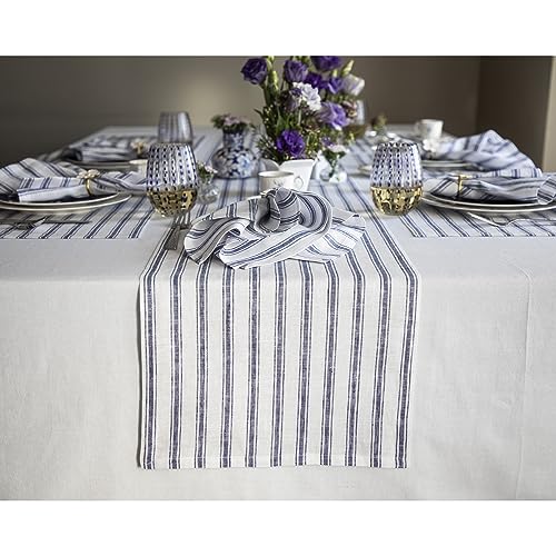 Solino Home Linen Striped Table Runner 90 Inches...