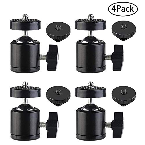 Slow Dolphin Hot Shoe Mount Adapter 360 Degree Swivel Mini Ball Head 1/4