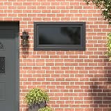 GeenYuu Fenêtre de sous sol RISOR 110 x 70 cm PVC et verre anthracite, vasistas ouvrant à droite, châssis dormant 60 mm à 5 chambres, isolation thermique, luminosité et aération intérieure