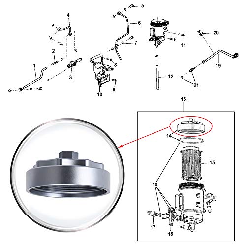 PTNHZ Aluminum 68065612AA Fuel Filter Canister Housing