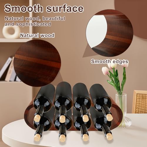 Soporte para botellas de vino de madera con 2 niveles miniatura 4
