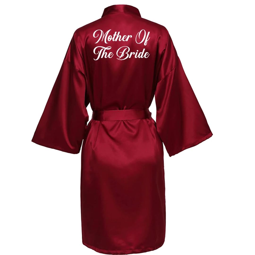 Yeuyyben Raso Seta Robe Sposa Robe Abito da sposa Damigella D'onore Abiti Sposa Vestaglia Vestaglia Sposa Abiti Borgogna Robe