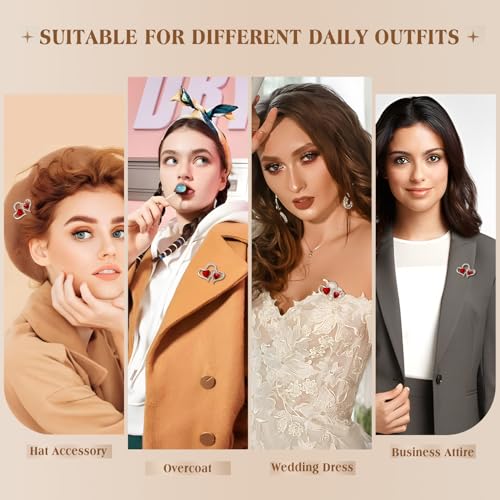 Image of Yadiana LOVE Heart Rhinestone Brooch Pin for Women Girls Fashion, Crystal Love Heart Brooches Lapel Pins Dainty Gold Brooch Stylish Clothes Accessories Valentines Christmas Jewelry Gift for Her