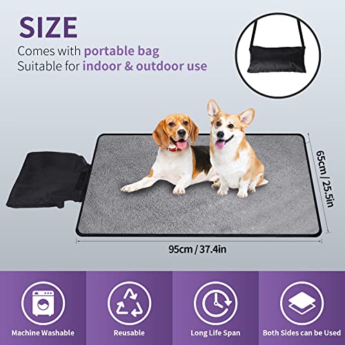 Vehipa 95 x 65 cm Faltbare Hundedecke für Unterwegs, Outdoor wasserdichte Hundematte, Warme Reisedecke für Hunde und Katzen für Drinnen und Draußen