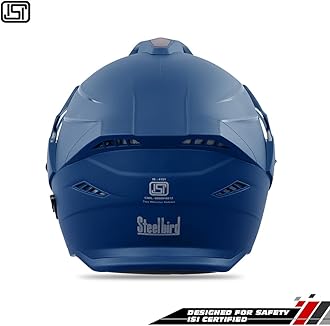 Steelbird SBH-23 GT Plus Open Face ISI Certified Helmet with Inner Sun Shield (Medium 580 MM, Dashing Blue)