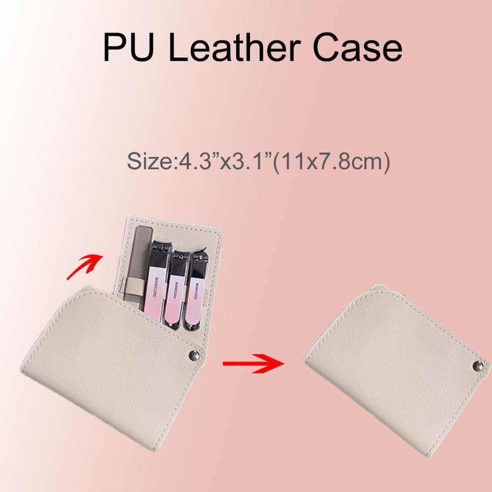Krupasadhya Manicure Set 4 Pcs Pouch with Leather Case, Professional Grooming Kits, Compact Manicure Pedicure Set, Suitable For Home And Travel Use, Gifts for Women and Men. 4