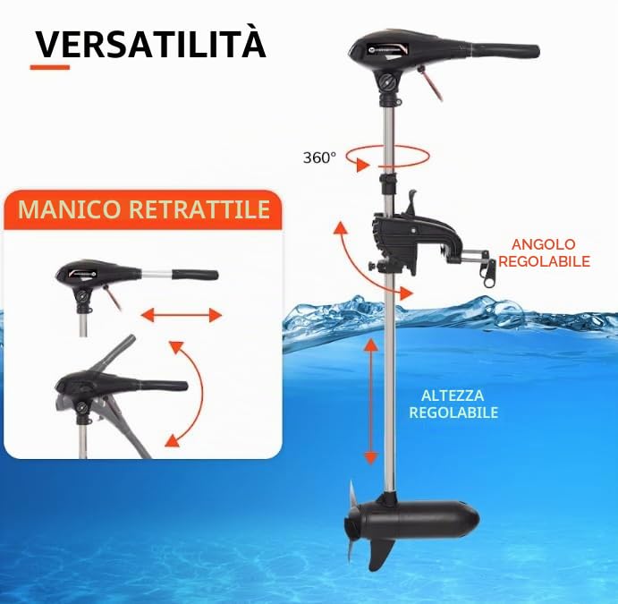 Orangemarine Motore elettrico per Barca e allegato 65 lbs