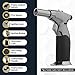 Dual Flame Butane Torch Gun - Refillable Luxury Hand Held Mini Blow Torch for Cooking, Creme Brulee, Soldering, Welding, & Resin Art - Adjustable Flame with Ignition Lock - Steel Black by inZaynity