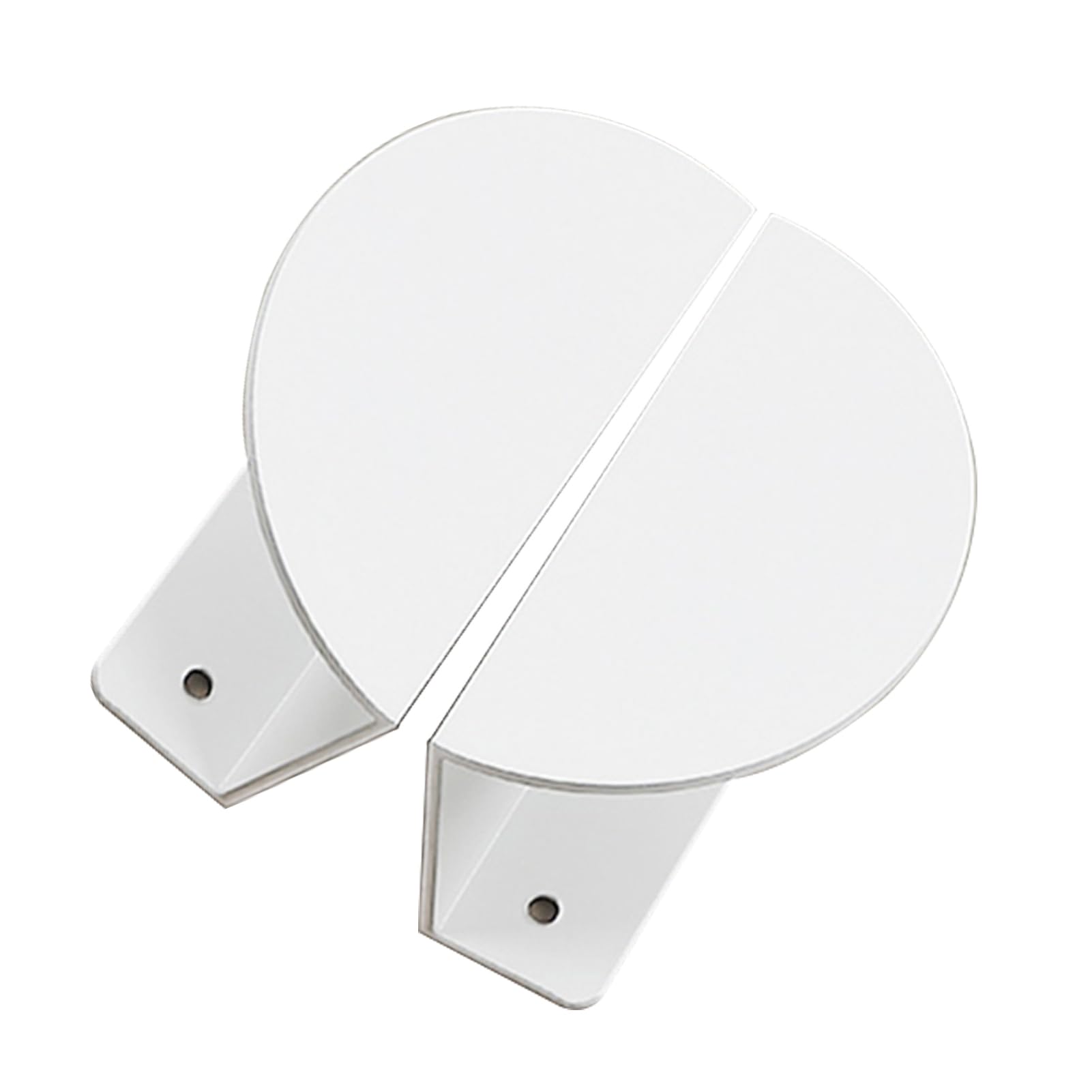 Dswzlqdxb White 2 Pieces Drawer Pulls Half Circle,Decorative Semi Circle Door Knobs Invisible Cabinet Knobs Aluminum Alloy,Cupboard Handle No Hole Punch Door Levers For Wardrobe (110Mm,)