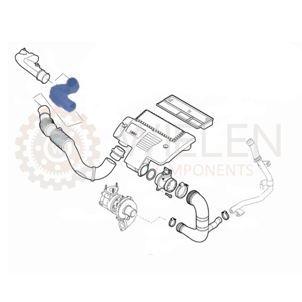 WIELEN COMPATIBILE CON MANICOTTO ASPIRAZIONE TUBO TURBINA FILTRO ARIA FIAT DOBLO 1.3 51742575