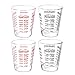 Produktbild BCnmviku Messbecher Shotglas mit Skala, Mini Messbecher 30 ml Espresso Schnapsgläser Schwer Robust Spülmaschinenfest Shot Glas für Flüssigkeiten/Trockenstoffe (2PACK-Black+2PACK-Red)