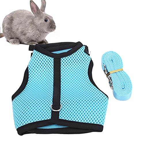 Image of GLOGLOW Rabbit Harness with Leash, Small Animals Adjustable Buckle Breathable Mesh Pet Vest for Rabbit Squirrel Bunny Ferret Guinea Pig(L) Accessories
