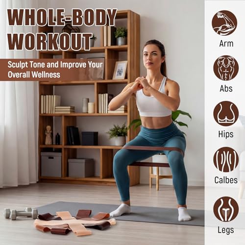 Image of Deekin 20 Pcs Resistance Bands for Women Men 10-115 Lbs 5 Different Resistance Levels Loop Exercise Bands for Leg Working Gym