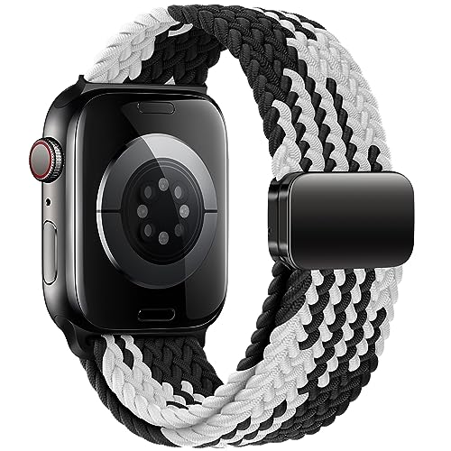Image of Qimela Sport Loop Compatible with Apple Watch Band 38mm 40mm 41mm 42mm 44mm 45mm 46mm 49mm for Women Men,Magnetic Strap Stretchy Braided Wristband for iWatch Series 11 10 9 8 7 6 5 4 SE Ultra 3 2 1