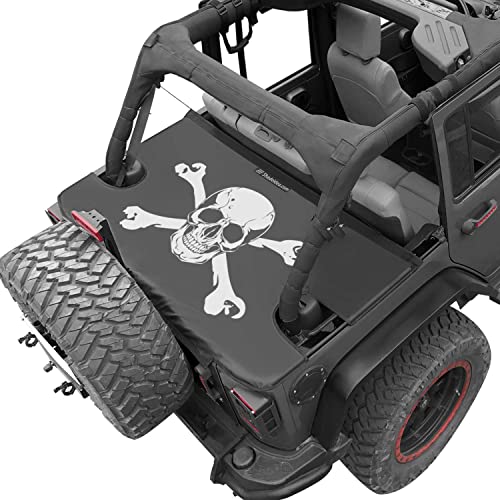 Image of Tonneau Cover for Jeep Wrangler JK Back Trunk Cover, Skull-Black Cargo cov.