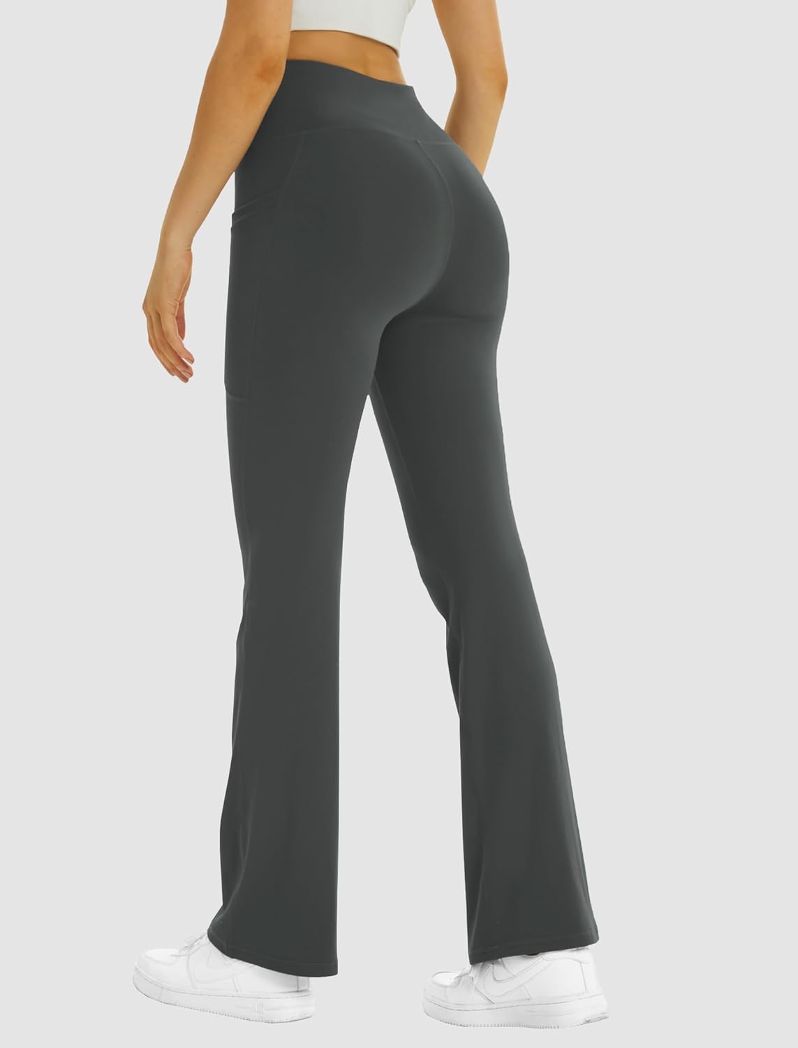 FireSwan Women's Flare Yoga Pants with Pockets High Waist Flared Leggings Bootcut Gym Workout Pants Tummy Control - Image 4