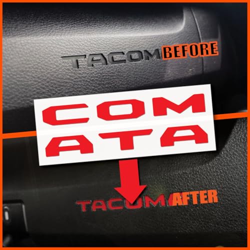 Image of (2 Sets) Prime Series UV Weatherproof Vinyl Decals for Glove Box Dashboard Letter Inserts Compatible fits Tacoma 2016-2023 (Gloss Red)