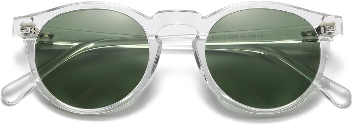 Gleyemor Vintage Polarized Sunglasses for Men Round Sunglasses UV400 Protection Retro Hand-crafted Acetate Frame - Image 2