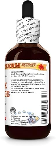 Miniatura 4 de HawaiiPharm Extracto líquido de repollo Skunk, tintura de polvo de raíz de col Skunk (Symplocarpus Foetidus), suplemento herbario, fabricado en EE.