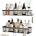 Produktbild Orimade Duschablage ohne Bohren mit 5 Haken, Badezimmer duschregal ohne bohren Selbstklebend Duschablage SUS304 Edelstahl - 2 Stück Schwarz