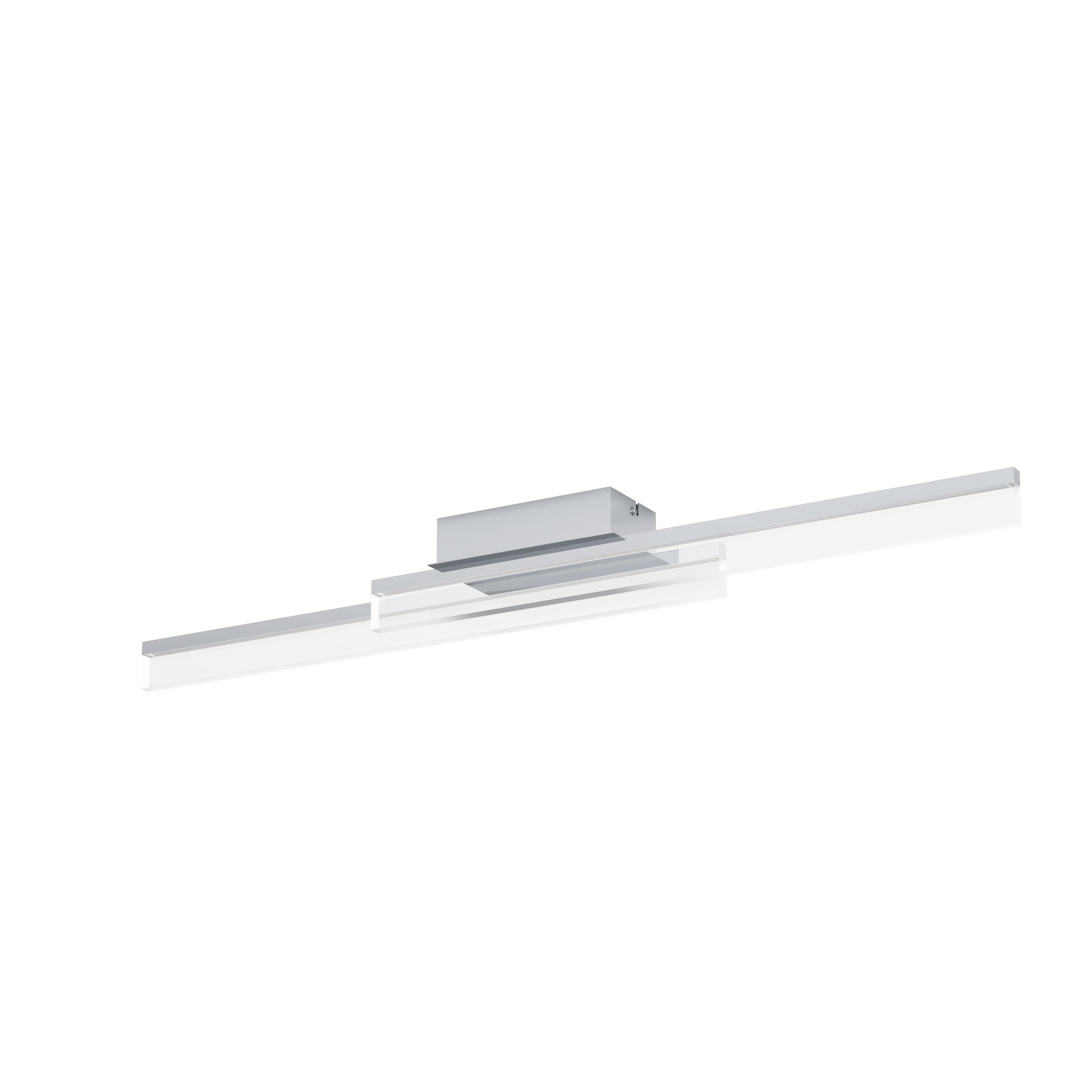 EGLO LED Deckenleuchte Palmital, 2 flammige Badleuchte, Deckenlampe aus Aluminium, Metall, Kunststoff, Badezimmer Lampe in Chrom, LED Feuchtraumleuchte warmweiß, IP44