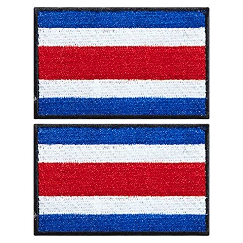 stidsds 2 Pack Costa Rica Flag Patch Costa Rica Flags Embroidered Patches Costa Rica Flags Military Tactical Patch for Clothes Hat Backpacks Pride Decorations