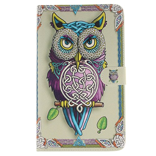 SATURCASE Samsung Galaxy Tab S 8.4 Hülle, PU Leder Flip Magnetverschluss Brieftasche Standfunktion Kartenschlitze Tasche Hülle Schutzhülle Handycover für Samsung Galaxy Tab S 8.4 SM-T700 (Cool Owl)