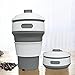 Produktbild Jonhen Reisebecher Kaffee 350 ml,Auslaufsicher,Faltbarer Silikon Kaffeetasse,Becher Geschenk für Kaffee Liebhaber,Klein,Grau