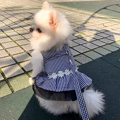 UOSIA Pequeno Dog Dress Com Leash Set Ajustável Dog Harness Dress Com D Anel Respirável Caminhada Do