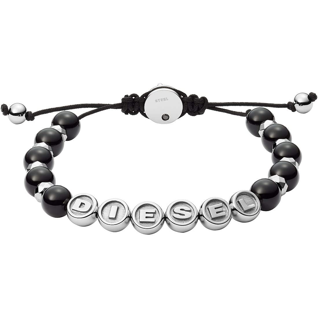 Diesel Bracelet for Men, 17.5 cm - 25 cm Silver Stainless Steel Bracelet, DX1069710