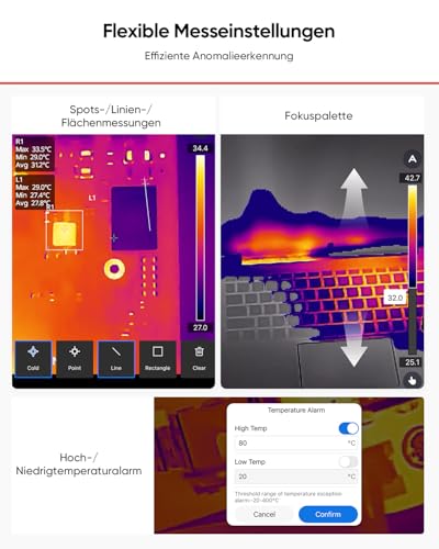 HIKMICRO Mini2Plus V2 Wärmebildkamera für USB-C iOS/Android, 256×192 IR-Auflösung, 512×384 SuperIR, einstellbares Fokus-Objektiv, für Smartphones/Tablets, unterstützt die neuesten iPhone-Modelle