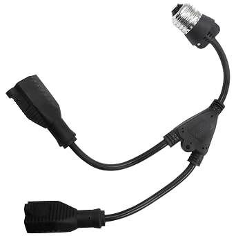 2 in 1 Light Socket Adapter, Black, 1 Pack | Convert E26/E27 Bulb Socket to 2 Pieces 3 Prong Outlet, For Porch Patio Garage Use