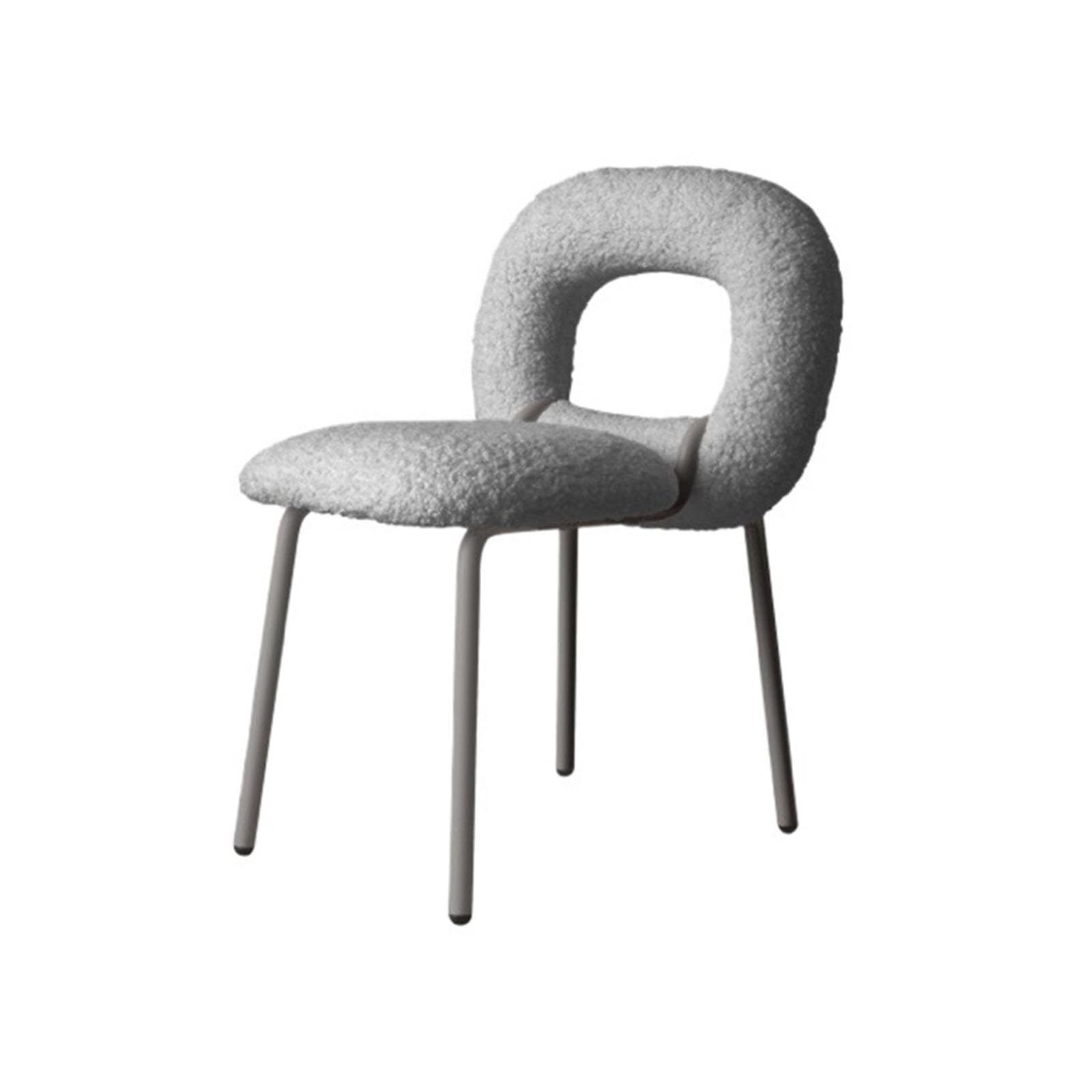 T2H9B5V4G8 Dining Chairs Modern Boucle Dining Chairs, Kitchen & Room, Backrest Upholstered with Metal Legs(Gris)