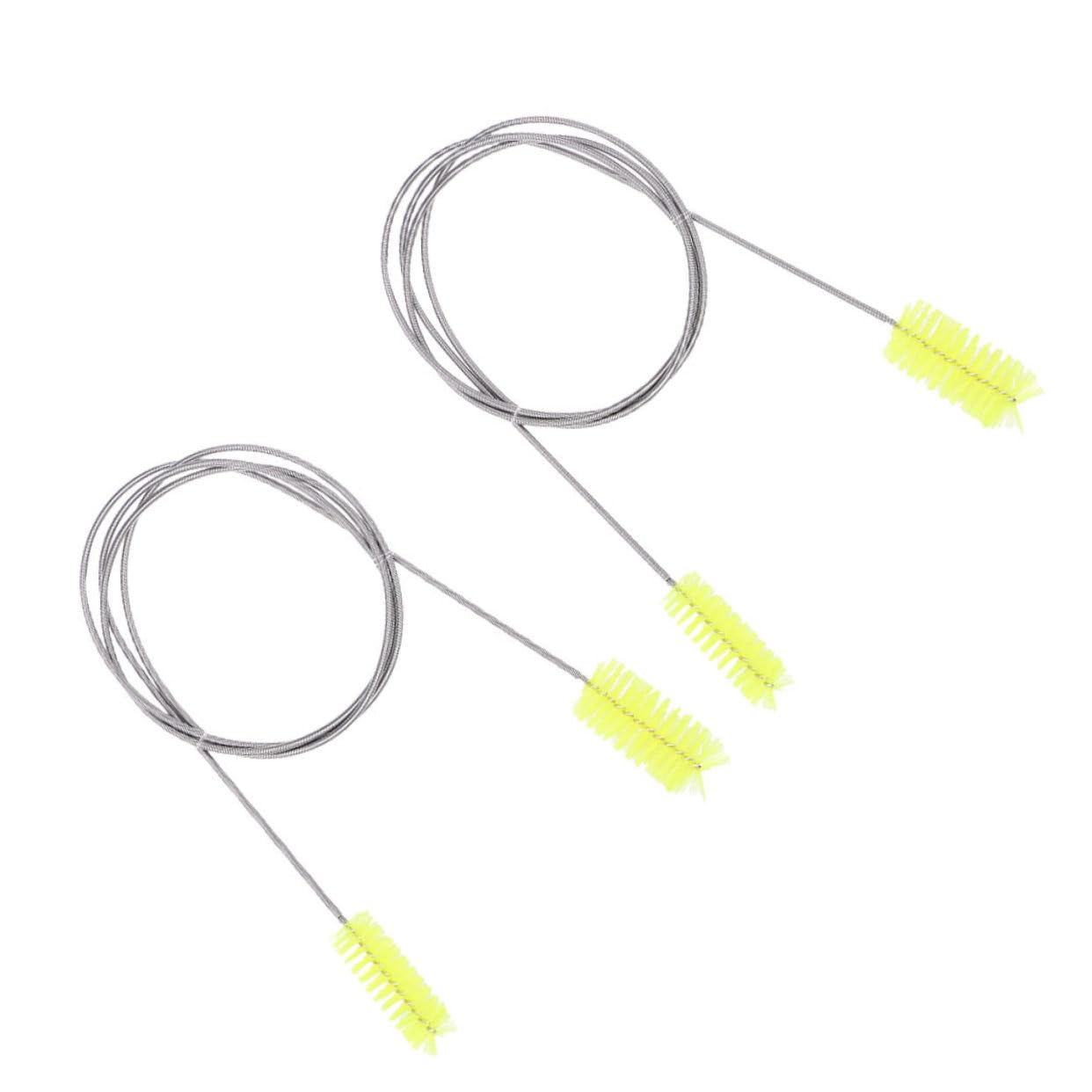 HOLIDYOYO 2pcs Fish Tank Pipe Brush Long Handle Cleaner Stainless Steel Spring and Nylon Brush for Aquarium Cleaning