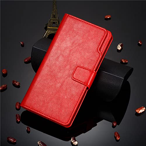 Étui portefeuille cuir rouge avec rabat compatible Samsung Galaxy S8 Plus antichoc